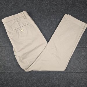 Allen Solly Mens Super Slim Fit Chino Pants 32x27 Beige Kahki Textured Stretch